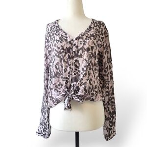 Cloth and Stone cheetah print pink Blouse